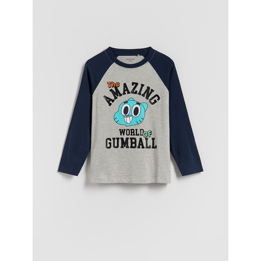 Reserved - Longsleeve Niesamowity Świat Gumballa - jasnoszary ze sklepu Reserved w kategorii T-shirty chłopięce - zdjęcie 186782951