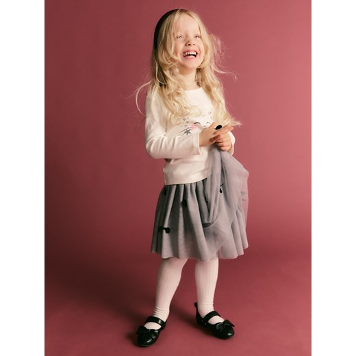 Reserved - Tiulowa spódnica z kokardkami - ciemnoszary - id: 546FW-90X - marki Reserved - 186783353 Reserved - Tiulowa spódnica z kokardkami - ciemnoszary ze sklepu Reserved w kategorii Sukienki dziewczęce - zdjęcie 186783353