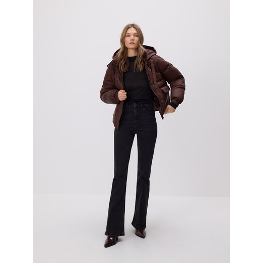 Reserved - Pikowana kurtka z kapturem - ciemnobrązowy ze sklepu Reserved w kategorii Kurtki damskie - zdjęcie 186783830