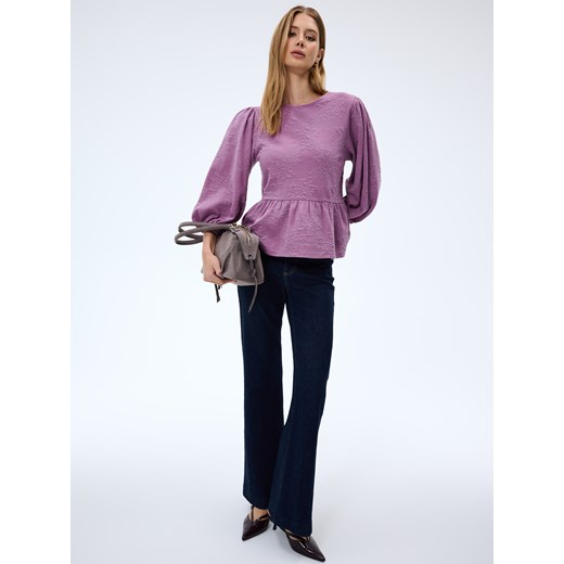 Mohito - Bluzka z bufiastym rękawem - fioletowy ze sklepu Mohito w kategorii Bluzki damskie - zdjęcie 186785012