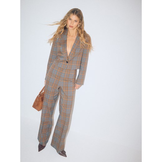 Mohito - Spodnie z domieszką wełny - szary ze sklepu Mohito w kategorii Spodnie damskie - zdjęcie 186785110