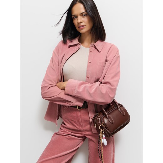 Mohito - Sztruksowa różowa koszula - pastelowy różowy ze sklepu Mohito w kategorii Koszule damskie - zdjęcie 186785161