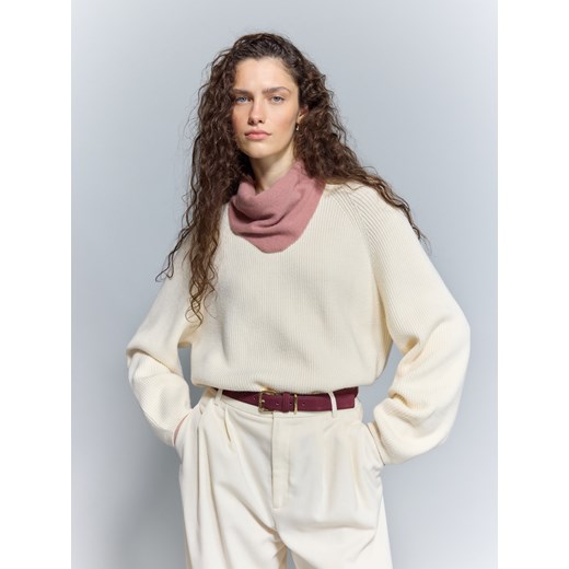 Reserved - Sweter z wiskozą - kremowy ze sklepu Reserved w kategorii Swetry damskie - zdjęcie 186785583