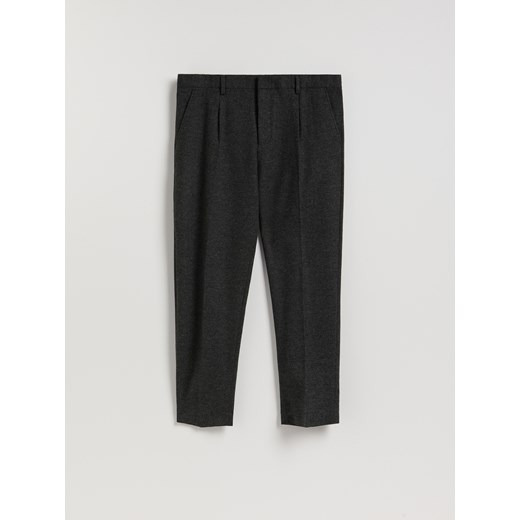 Reserved - Spodnie slim fit z wełną - ciemnoszary - id: 476GQ-90M - marki Reserved - 186785670 Reserved - Spodnie slim fit z wełną - ciemnoszary ze sklepu Reserved w kategorii Spodnie męskie - zdjęcie 186785670