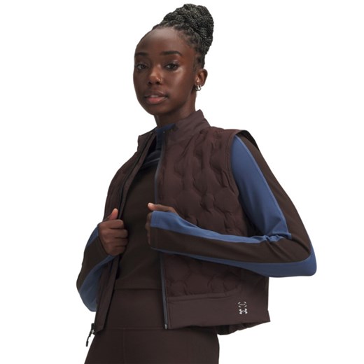 Damska kamizelka puchowa pikowana Under Armour UA Halo CW Vest - brązowa ze sklepu Sportstylestory.com w kategorii Kamizelki damskie - zdjęcie 186786171