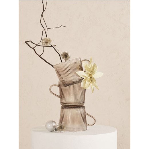 Sinsay - Kubki z ryflowanymi ściankami 4 pack - beżowy ze sklepu Sinsay w kategorii Kubki - zdjęcie 186787482