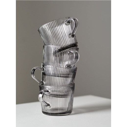 Sinsay - Kubki z ryflowanymi ściankami 4 pack - szary ze sklepu Sinsay w kategorii Szklanki - zdjęcie 186787483