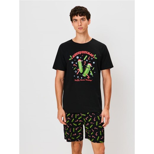 Sinsay - Bawełniana piżama dwuczęściowa z nadrukiem Rick and Morty - czarny ze sklepu Sinsay w kategorii Piżamy męskie - zdjęcie 186787702