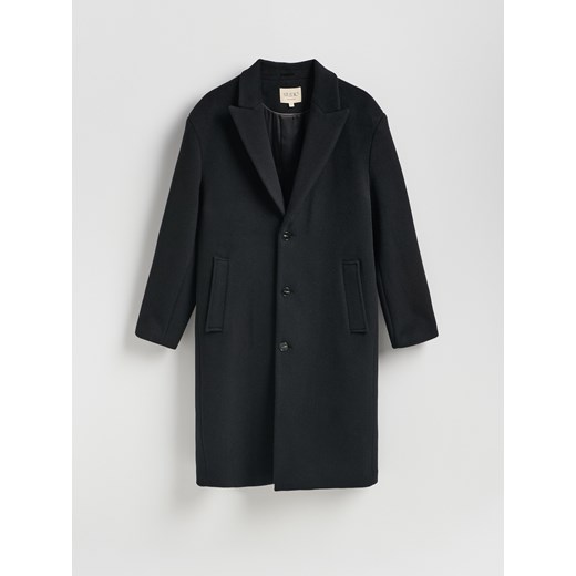 Reserved - Wełniany płaszcz - czarny Reserved L Reserved
