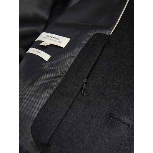 Reserved - Wełniany płaszcz - czarny Reserved L Reserved