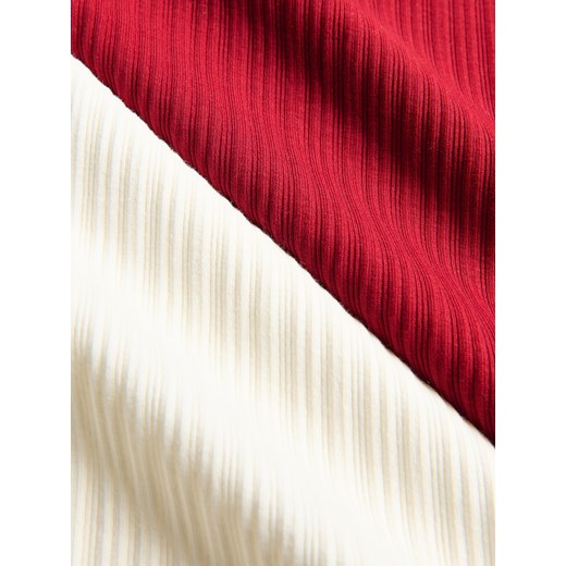 Reserved - Bawełniana bluzka w prążki - intenstywna czerwień Reserved 122/128 (6-8 lat) Reserved