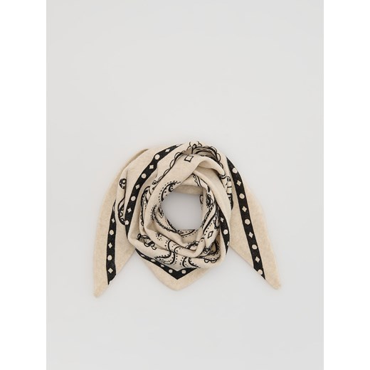 Reserved - Wzorzysty szal z domieszką wełny - czarny ze sklepu Reserved w kategorii Szaliki i chusty damskie - zdjęcie 186787991