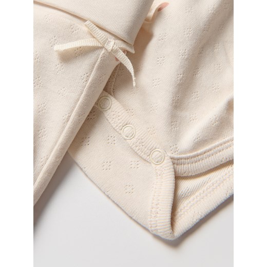 Reserved - Dzianinowy komplet z czapką - kremowy Reserved 68 (3-6 m.) Reserved