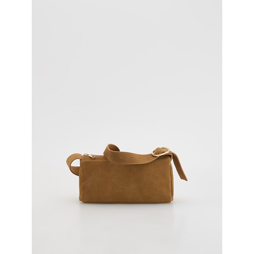 Reserved - Zamszowa torebka na ramię - brązowy ze sklepu Reserved w kategorii Listonoszki - zdjęcie 186790660