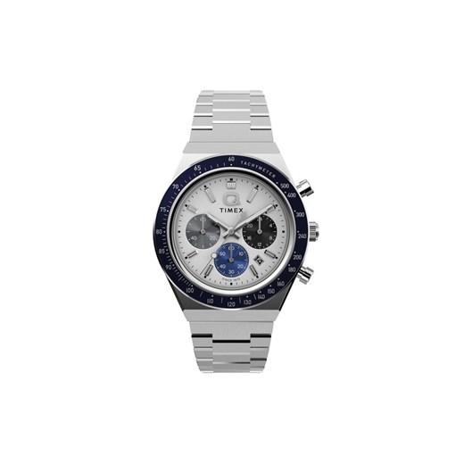 Timex Zegarek Q Timex® Chronograph TW2Y36200 Srebrny ze sklepu MODIVO w kategorii Zegarki - zdjęcie 186791682