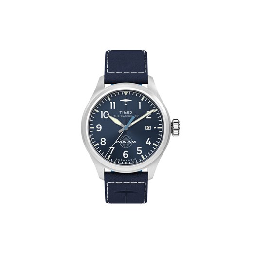 Timex Zegarek Timex x Pan Am® Waterbury Ace  TW2Y38800 Granatowy - id: 0000305875327 - marki TIMEX - 186791752 Timex Zegarek Timex x Pan Am® Waterbury Ace  TW2Y38800 Granatowy ze sklepu MODIVO w kategorii Zegarki - zdjęcie 186791752