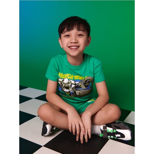 Sinsay - Koszulka Hot Wheels - zielony Sinsay 104 (3-4 l) Sinsay