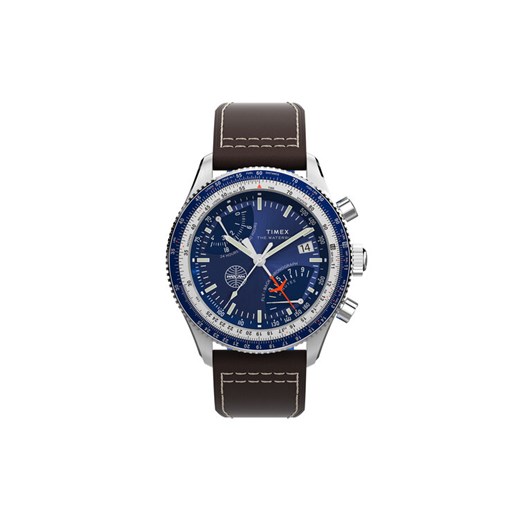 Zegarek Timex Fly Back Chronograph x Pan Am® TW2W97200 Brązowy ze sklepu eobuwie.pl w kategorii Zegarki - zdjęcie 186793250