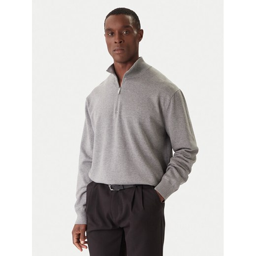 Calvin Klein Sweter LV040BM356 Szary Regular Fit ze sklepu MODIVO w kategorii Swetry męskie - zdjęcie 186795452