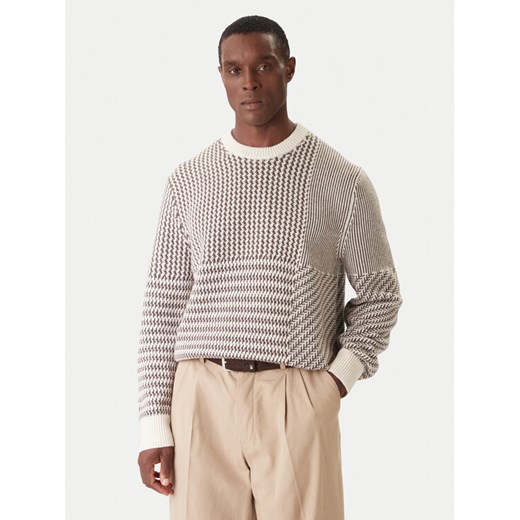 Calvin Klein Sweter LV04LD306G Beżowy Regular Fit ze sklepu MODIVO w kategorii Swetry męskie - zdjęcie 186795454