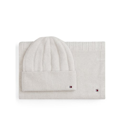 Tommy Hilfiger Zestaw Szalik i Czapka Flag Fluffy AW0AW17994 Beżowy ze sklepu MODIVO w kategorii Czapki zimowe damskie - zdjęcie 186795523
