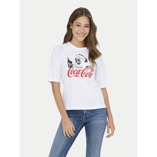 ONLY T-Shirt Coca Cola 15355794 Biały Regular Fit ze sklepu MODIVO w kategorii Bluzki damskie - zdjęcie 186795570