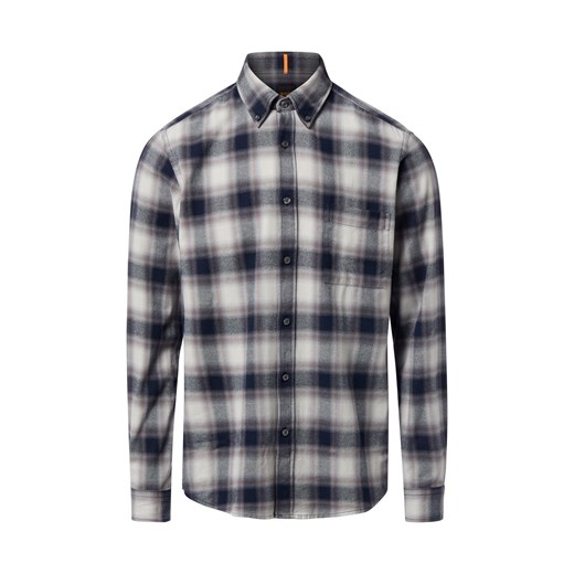 BOSS Orange Męska koszula casual - Rickert Mężczyźni Regular Fit Bawełna granatowy w kratkę ze sklepu vangraaf w kategorii Koszule męskie - zdjęcie 186796821