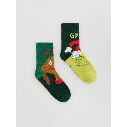 Reserved - Skarpetki Grinch 2 pack - ciemnozielony - id: 002HJ-79X - marki Reserved - 186797321 Reserved - Skarpetki Grinch 2 pack - ciemnozielony ze sklepu Reserved w kategorii Skarpetki dziecięce - zdjęcie 186797321