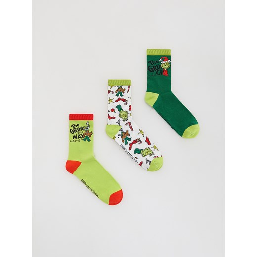 Reserved - Świąteczne skarpetki Grinch 3 pack - zielony ze sklepu Reserved w kategorii Skarpetki dziecięce - zdjęcie 186797323