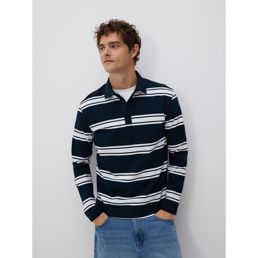 Reserved - Koszulka polo comfort w paski - granatowy ze sklepu Reserved w kategorii T-shirty męskie - zdjęcie 186797583