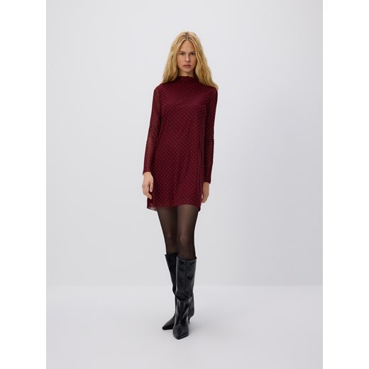 Reserved - Sukienka z dekoracyjnymi aplikacjami - bordowy - id: 957GA-83X - marki Reserved - 186798060 Reserved - Sukienka z dekoracyjnymi aplikacjami - bordowy ze sklepu Reserved w kategorii Sukienki - zdjęcie 186798060