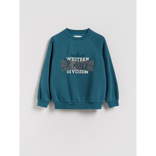 Reserved - Bluza z nadrukiem - ciemny turkus ze sklepu Reserved w kategorii Bluzy chłopięce - zdjęcie 186798091