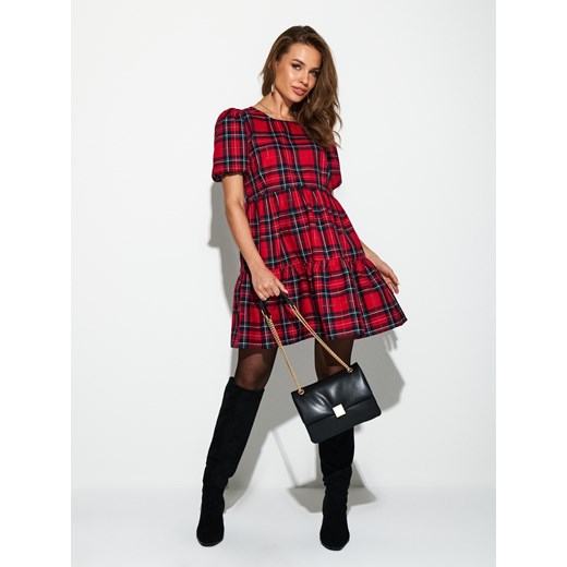 Sinsay - Sukienka mini w kratę - wielobarwny Sinsay S Sinsay