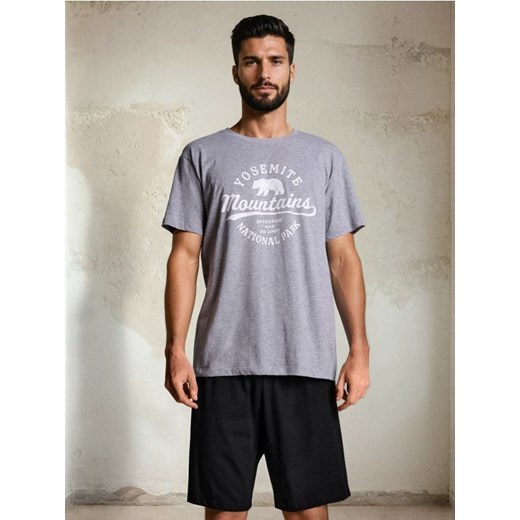 Sinsay - Bawełniana piżama dwuczęściowa z nadrukiem - wielobarwny ze sklepu Sinsay w kategorii Piżamy męskie - zdjęcie 186799243
