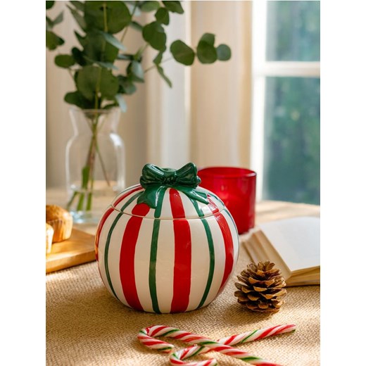 Sinsay - Świąteczny pojemnik do przechowywania w paski z pokrywką - wielobarwny ze sklepu Sinsay w kategorii Zabawki - zdjęcie 186799312