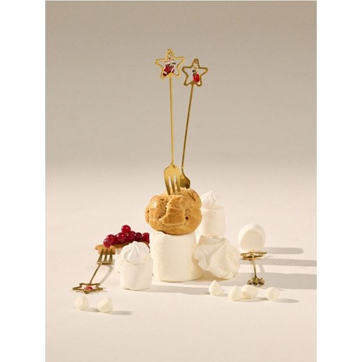 Sinsay - Świąteczne widelczyki z gwiazdą i przywieszką 4 pack - złoty ze sklepu Sinsay w kategorii Sztućce - zdjęcie 186799314