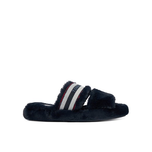 Tommy Hilfiger Kapcie Hilfiger Fur Slipper FW0FW08854 Granatowy ze sklepu MODIVO w kategorii Kapcie damskie - zdjęcie 186800182