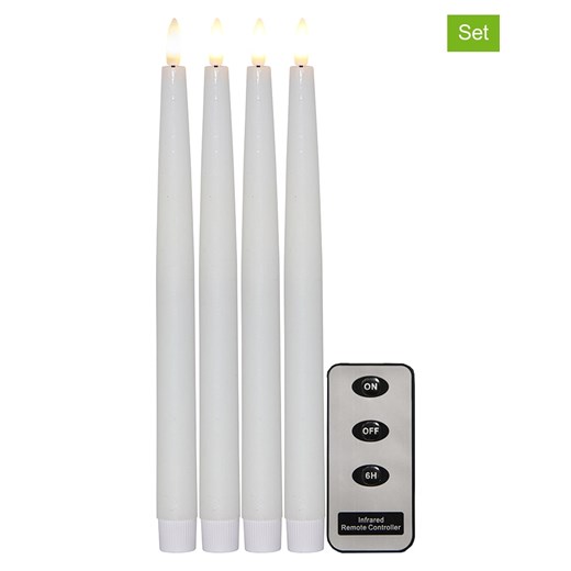 STAR Trading Świece LED (4 szt.) w kolorze białym - wys. 28,5 cm ze sklepu Limango Polska w kategorii Świece i dyfuzory - zdjęcie 186802370