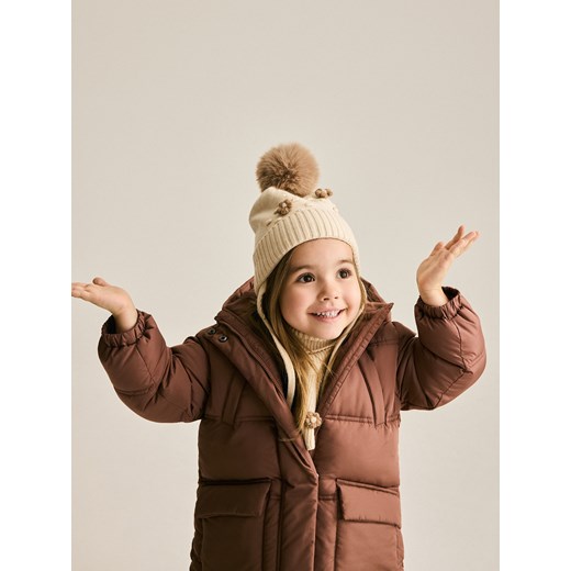 Reserved - Czapka z haftem - beżowy ze sklepu Reserved w kategorii Czapki dziecięce - zdjęcie 186803462