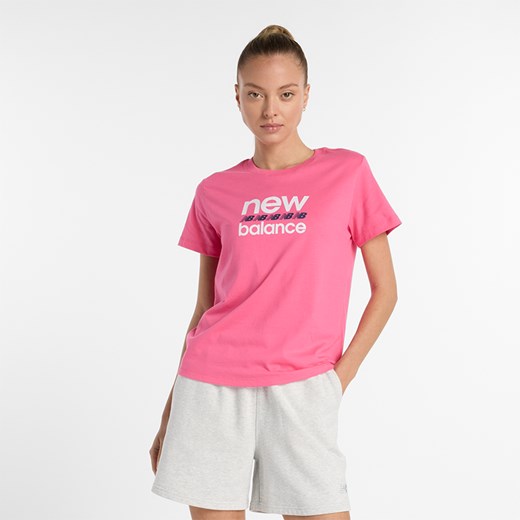 Koszulka damska New Balance WT51540DAB – różowa ze sklepu New Balance Poland w kategorii Bluzki damskie - zdjęcie 186804183