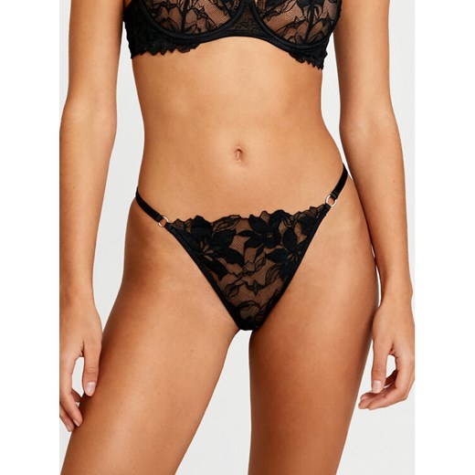 Hunkemöller Stringi Ingrid 300468 Czarny ze sklepu MODIVO w kategorii Majtki damskie - zdjęcie 186806214