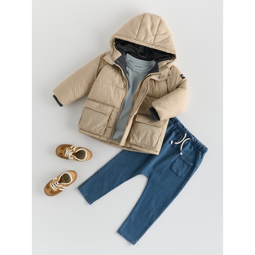 Reserved - Kurtka z kapturem - beżowy ze sklepu Reserved w kategorii Kurtki chłopięce - zdjęcie 186807482