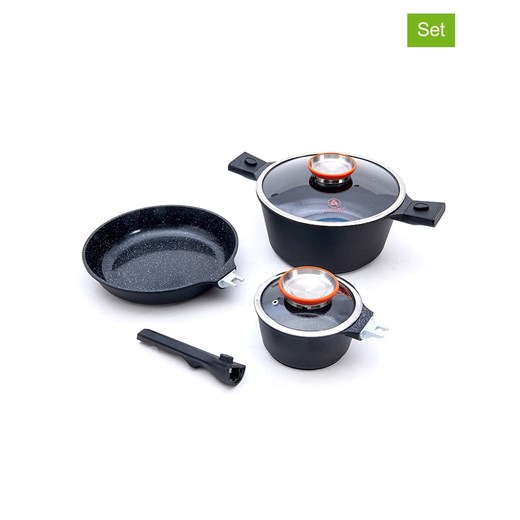 Laguiole 9-częściowy zestaw &quot;Alizée MaxLux&quot; w kolorze czarno-pomarańczowym ze sklepu Limango Polska w kategorii Garnki - zdjęcie 186808260