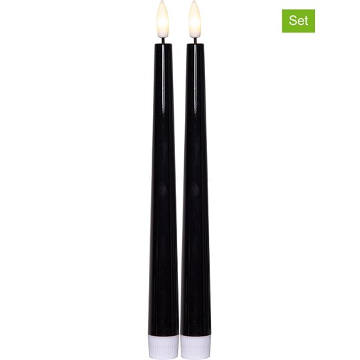 STAR Trading Świece LED (2 szt.) &quot;Flamme Candy&quot; w kolorze czarnym - wys. 26 cm ze sklepu Limango Polska w kategorii Świece i dyfuzory - zdjęcie 186809100