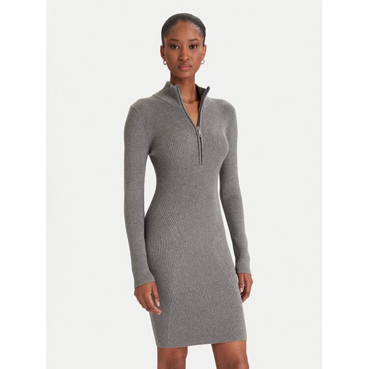 Guess Sukienka codzienna W5BK45 Z0572 Szary Slim Fit ze sklepu MODIVO w kategorii Sukienki - zdjęcie 186811084