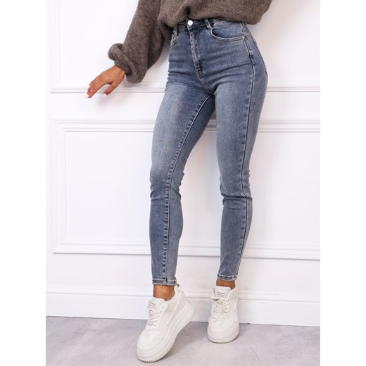 SPODNIE JEANSOWE SKINNY Z WYSOKIM STANEM- NIEBIESKIE - id: 20214 - marki Olika - 186811612 SPODNIE JEANSOWE SKINNY Z WYSOKIM STANEM- NIEBIESKIE ze sklepu olika.com.pl w kategorii Jeansy damskie - zdjęcie 186811612