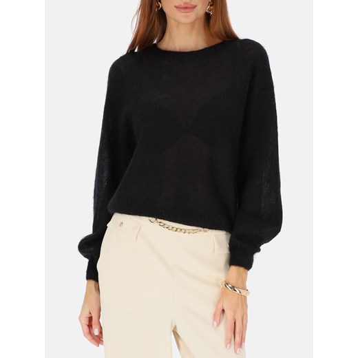 Czarny lekki sweter damski moherowy L’AF Kora ze sklepu Eye For Fashion w kategorii Swetry damskie - zdjęcie 186811752