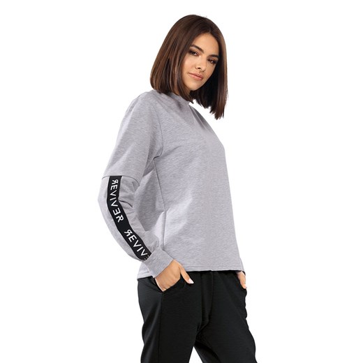 Bluza nierozpinana Reviver F5510 szary ze sklepu kontri.pl w kategorii Bluzy damskie - zdjęcie 186811963