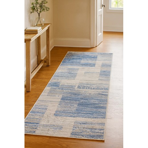 Szaro-niebieski geometryczny chodnik nowoczesny N0-T39 Profeos Edinos.pl