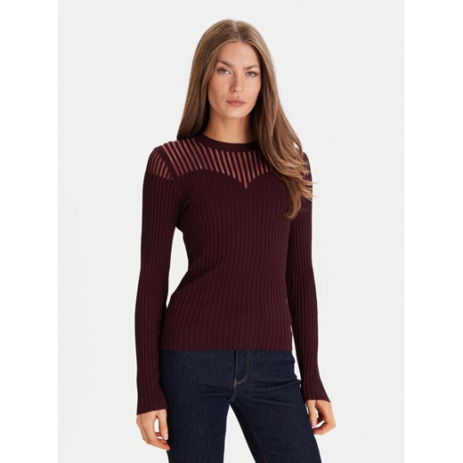 Morgan Sweter 252-MAMDO Bordowy Slim Fit - id: 0000305581266 - marki Morgan - 186812930 Morgan Sweter 252-MAMDO Bordowy Slim Fit ze sklepu MODIVO w kategorii Swetry damskie - zdjęcie 186812930